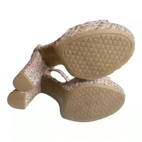 CHINESE LAUNDRY Avenue Tweed sky high chunky plaid block platform shoe size 9.5 - Picture 6 of 15